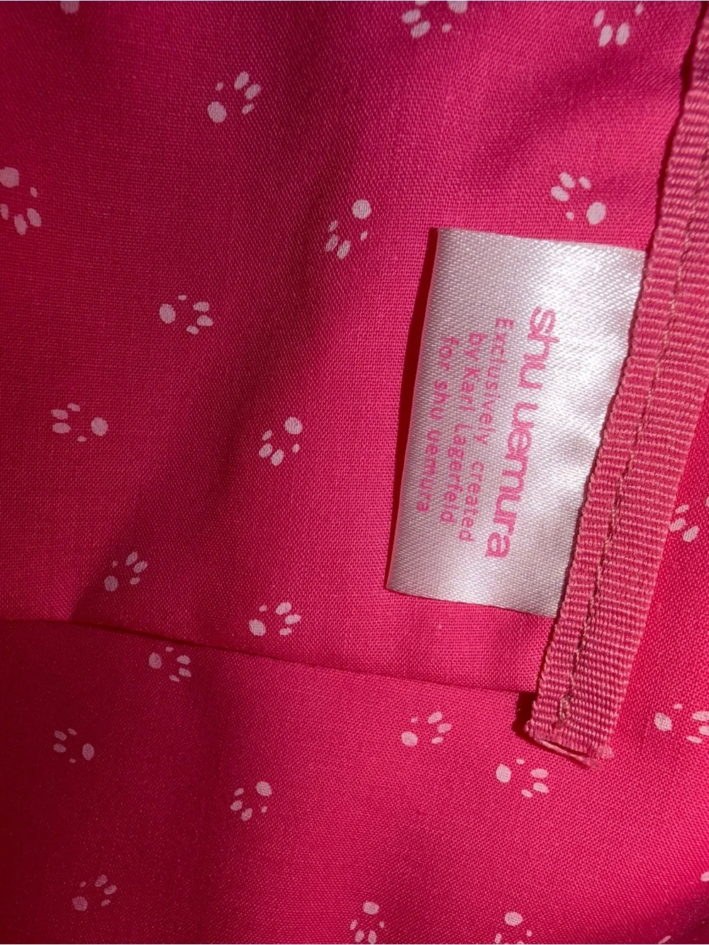 Shu Uemura Metallic Silver Paw-Print Tote